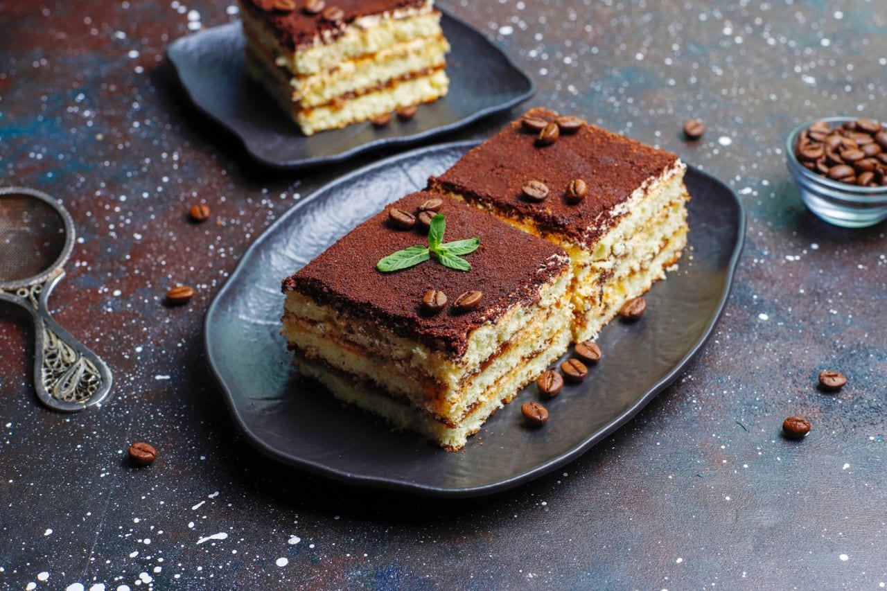 tasty homemade tiramisu cake